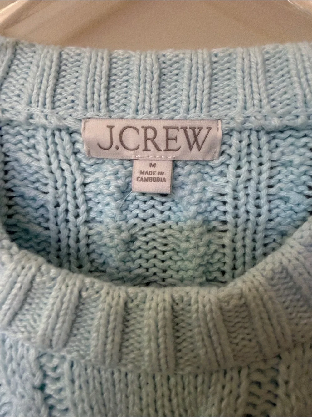 J. Crew Icy Blue Chunky Coastal Crew Neck Sweater M